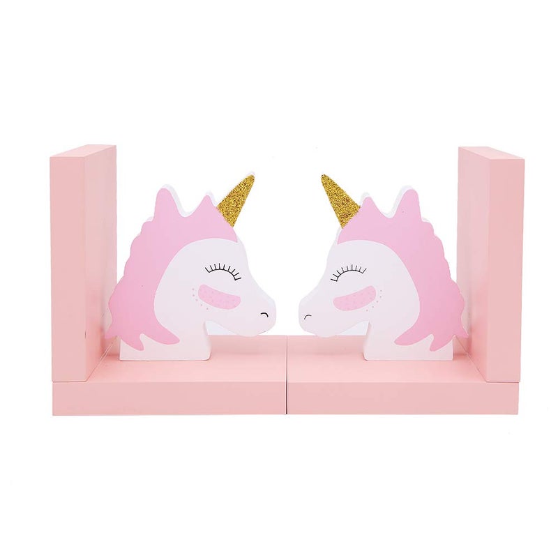 Unigift Cute Pink Unicorn Wooden Book Organizer Bookends Book end Book File Home Office Library Decoration Birthday Gift - Image 4